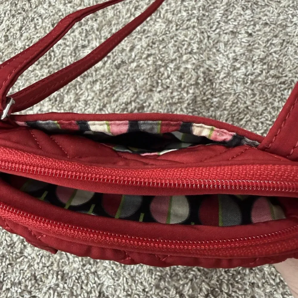 Vera Bradley Mini Hipster Purse Quilted Canyon Red Crossbody Shoulder Bag